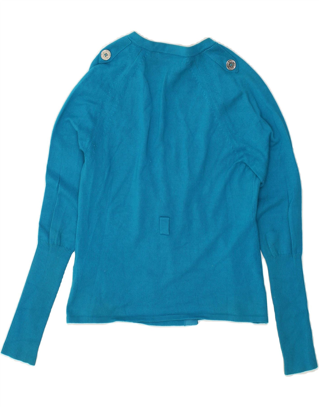 KAREN MILLEN Womens Cardigan Sweater UK 2 2XS Blue Cotton | Vintage Karen Millen | Thrift | Second-Hand Karen Millen | Used Clothing | Messina Hembry 