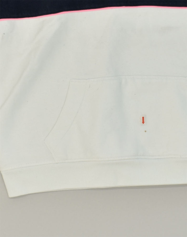 JACK WILLS Womens Hoodie Jumper UK 10 Small White Colourblock Cotton | Vintage Jack Wills | Thrift | Second-Hand Jack Wills | Used Clothing | Messina Hembry 