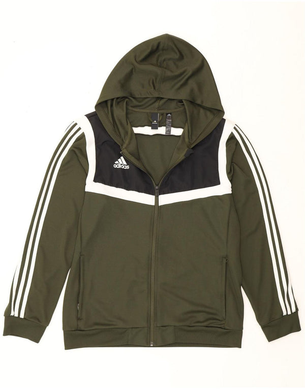 Мужской спортивный костюм Adidas Climalite с капюшоном, верхняя куртка, большой цвет хаки, цветной блок