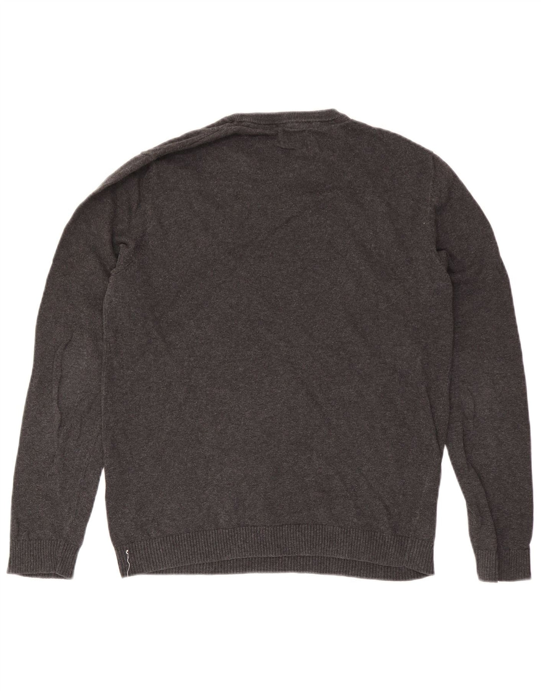 Мужской джемпер с круглым вырезом Jack & Jones, хлопковый свитер среднего серого цвета