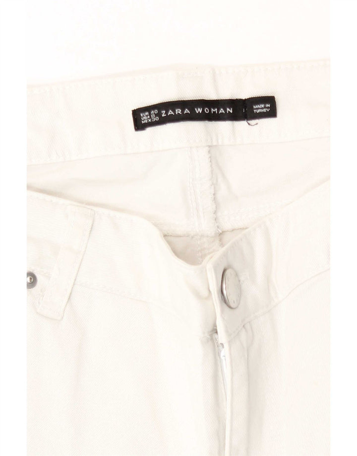 Женские прямые джинсы Zara EU 40 Medium W30 L30, белый хлопок