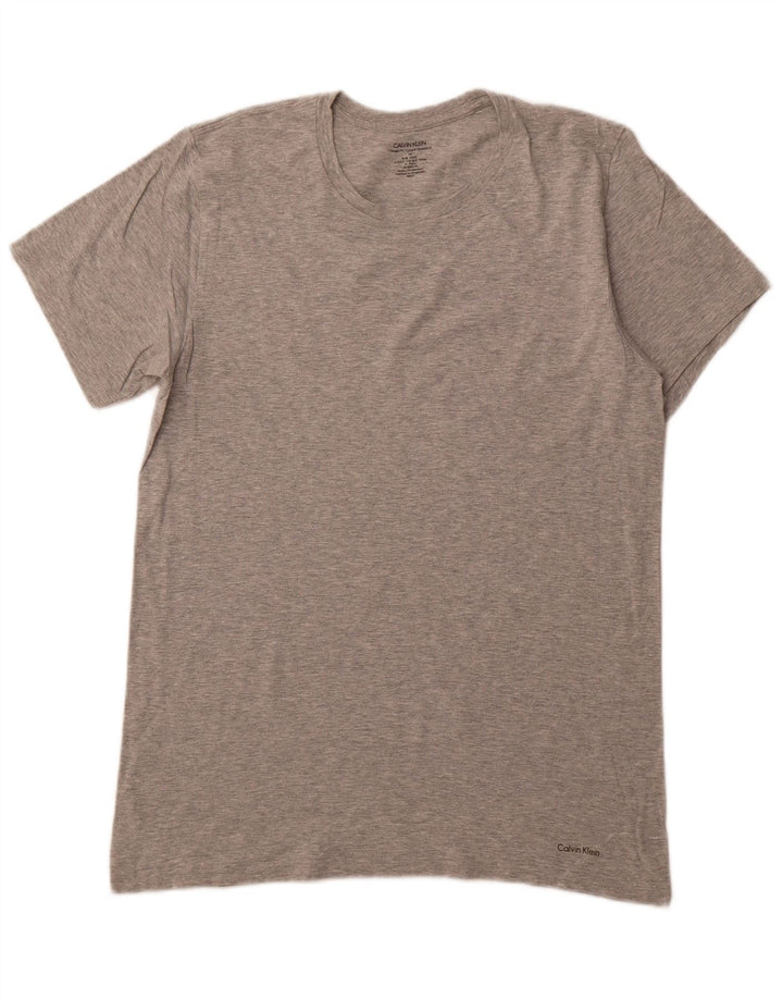 CALVIN KLEIN Mens Classic Fit T-Shirt Top Medium Grey Flecked