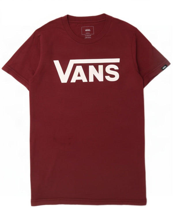 Мужская футболка классического кроя с рисунком Vans Top XS, бордовый хлопок