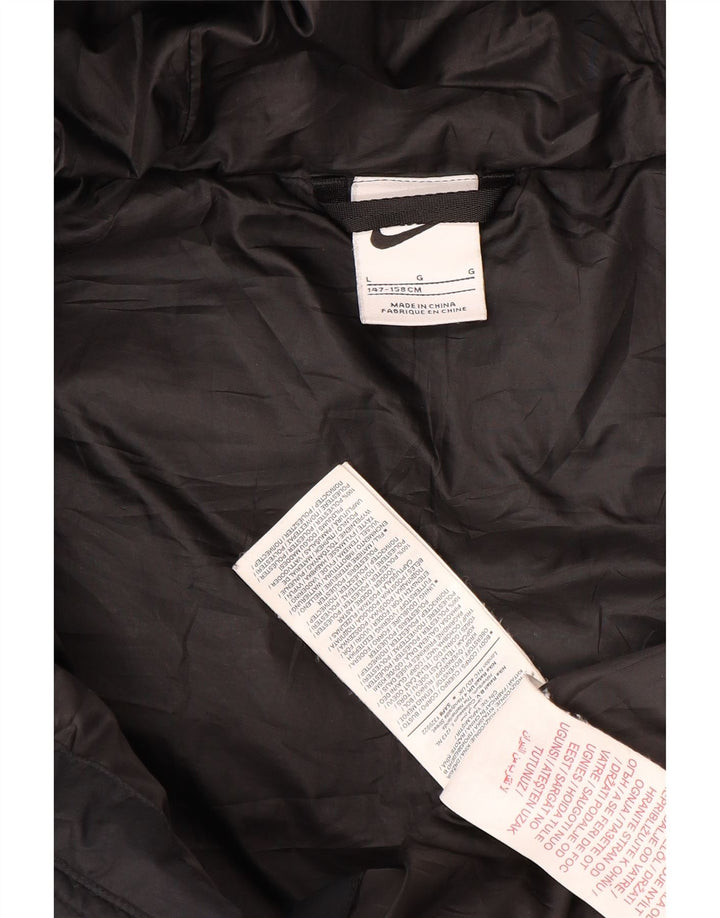 Утепленная куртка с капюшоном Nike для мальчиков 12–13 лет, большая черная полиэстер