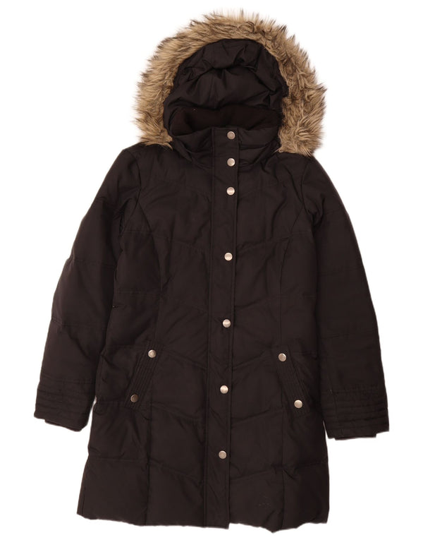 Женское стеганое пальто с капюшоном Esprit UK 12, средний черный полиэстер