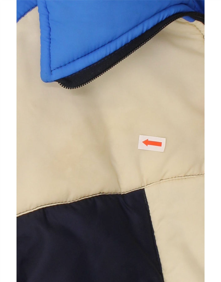 VINTAGE Womens Padded Jacket IT 44 Medium Blue Colourblock Polyester Vintage Vintage and Second-Hand Vintage from Messina Hembry 