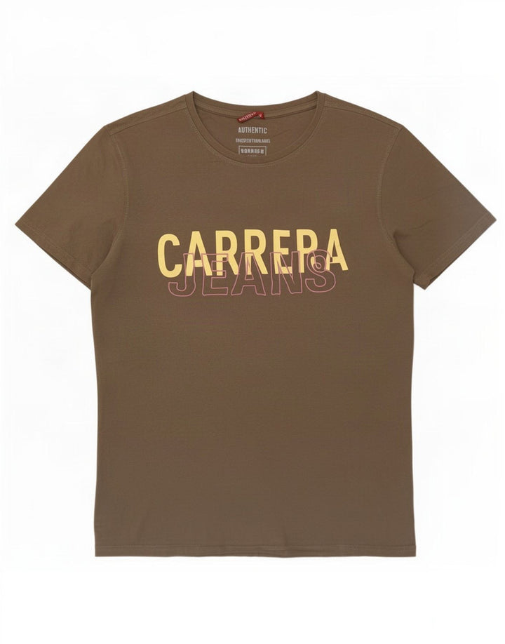 Мужская футболка с рисунком Carrera, средний цвет, хаки, хлопок