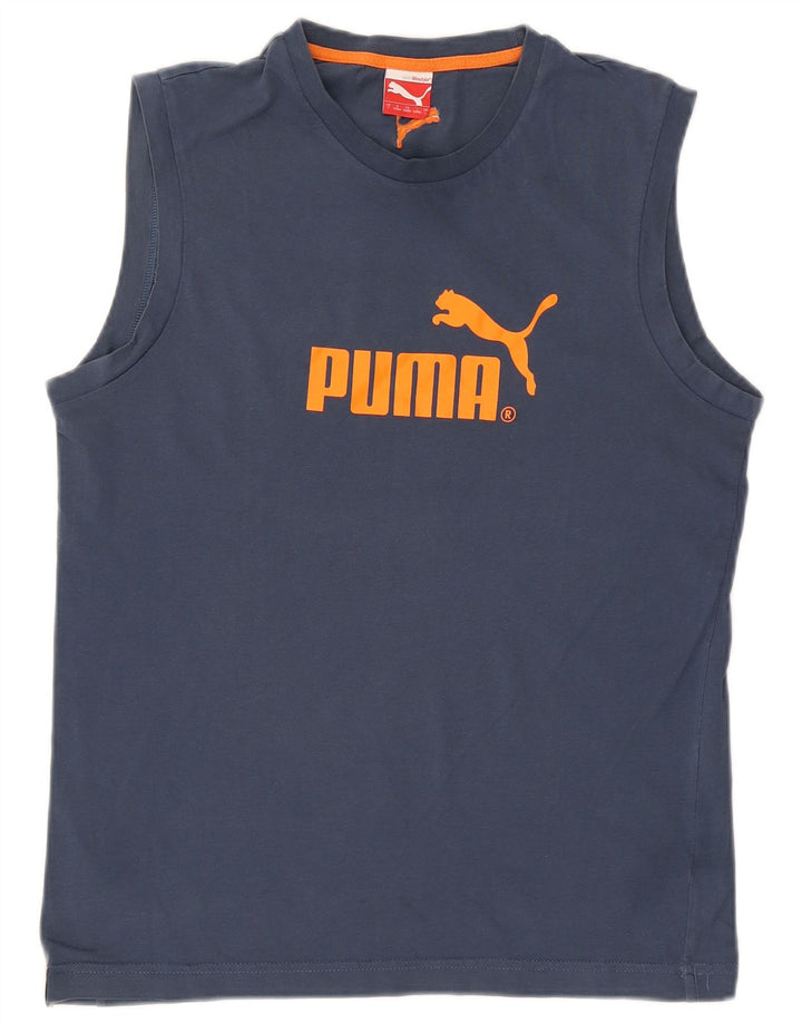 Мужской жилет с рисунком Puma, большой темно-синий