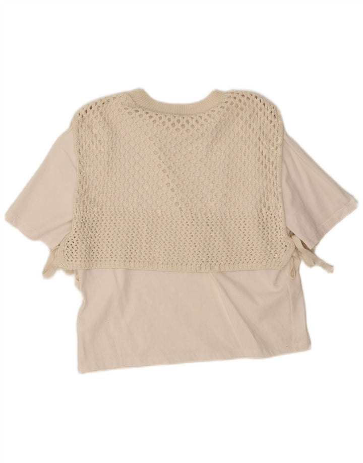 Женская блузка Zara Top UK 12, средний белый