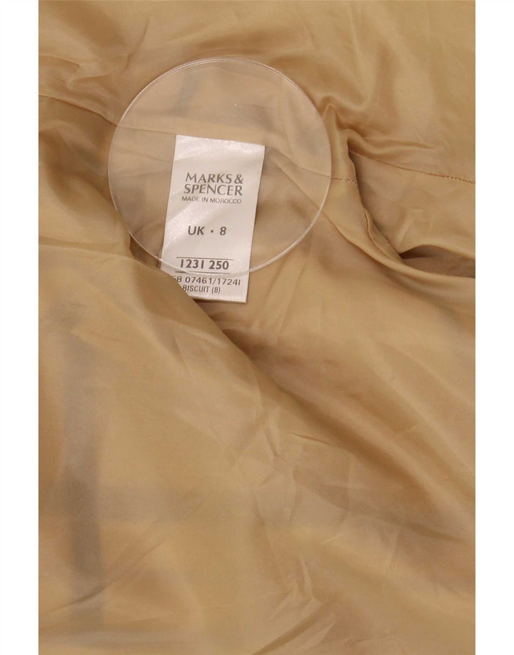 Женское пальто Marks & Spencer UK 8, маленькое бежевое полиэстер в клетку