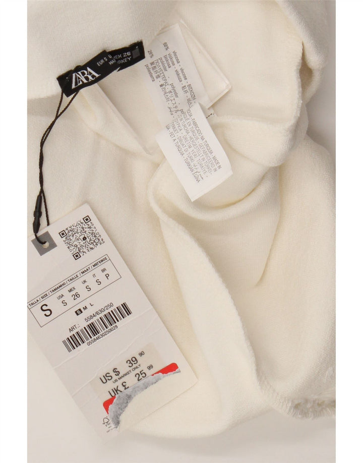 Zara Женская прямая юбка маленькая W26 Белая вискоза