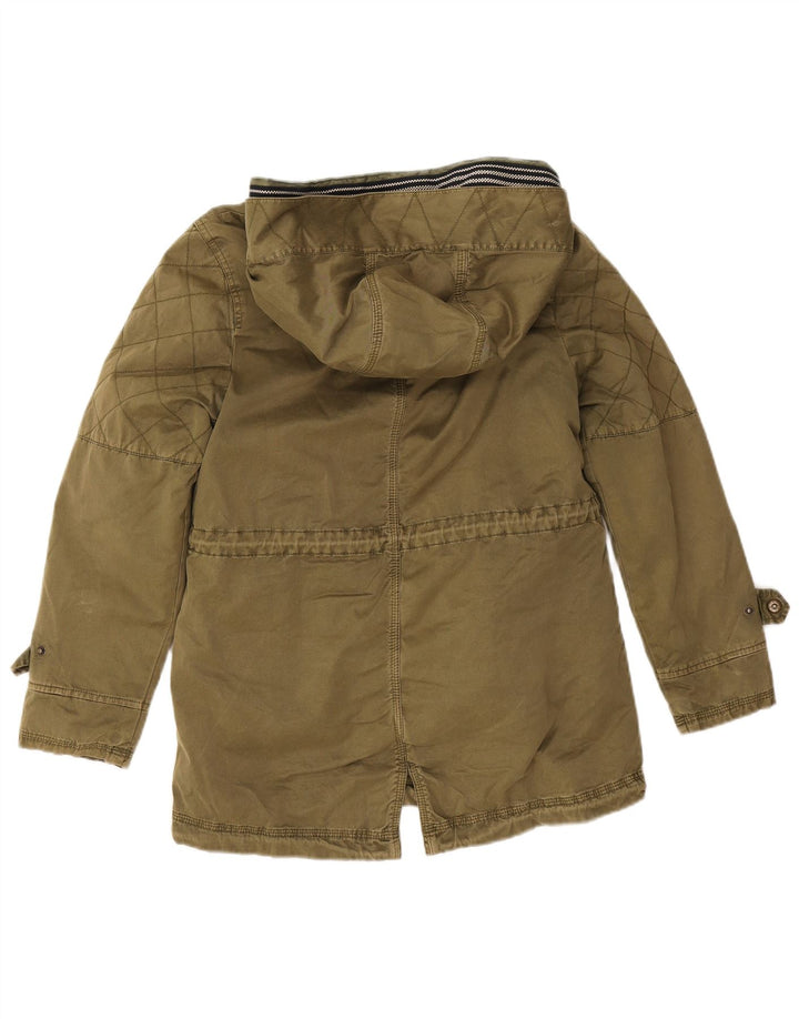 Куртка-парка Zara с капюшоном для девочек 13–14 лет, цвет хаки, полиэстер
