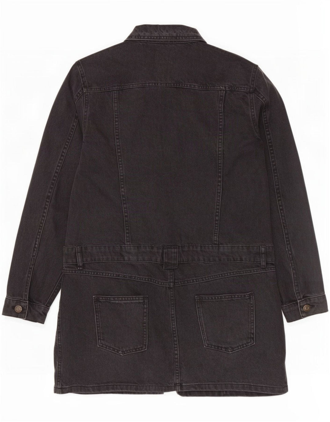 Женское джинсовое пальто Zara UK 14, большой черный хлопок