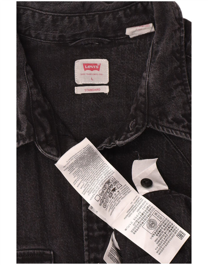 Мужская стандартная джинсовая рубашка Levi's, большая серая хлопковая рубашка