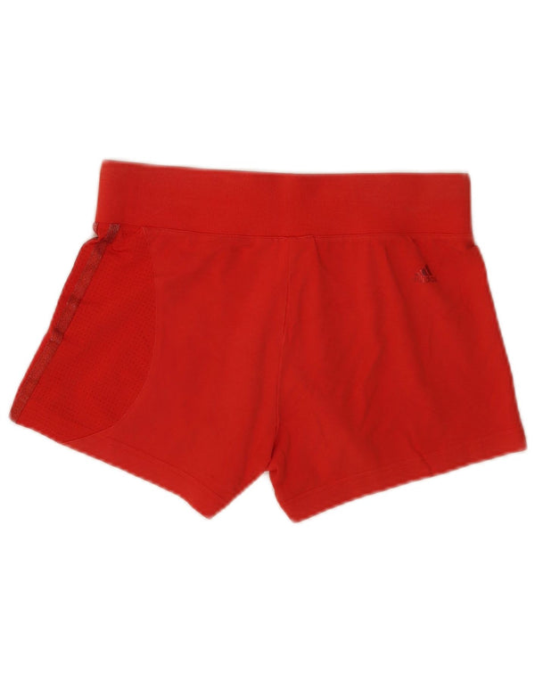 Adidas Womens Sport Shorts UK 10 Small Red Cotton