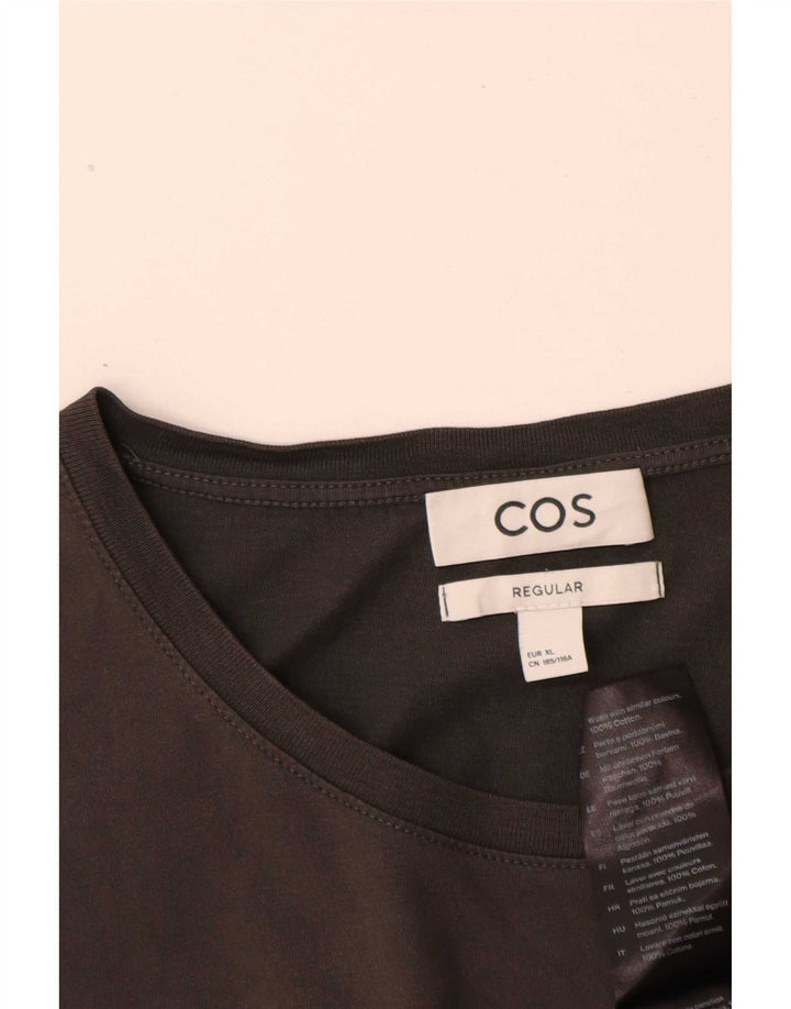 Мужская футболка Cos Regular, топ XL, серый хлопок