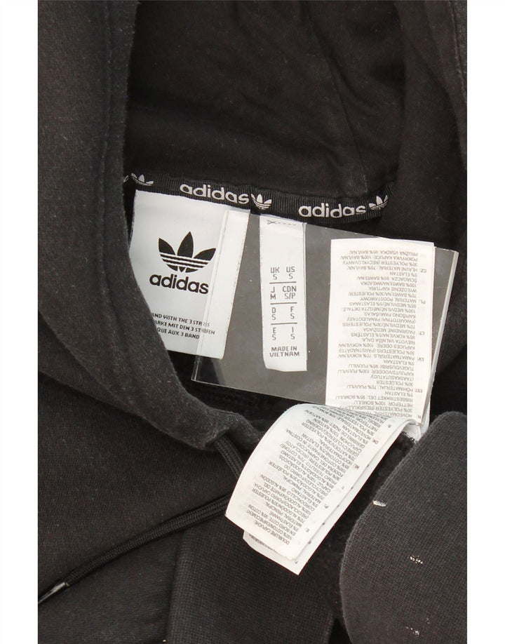 ADIDAS Mens Hoodie Jumper Small Black Cotton Vintage Adidas and Second-Hand Adidas from Messina Hembry 