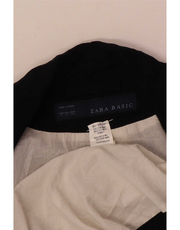 Женский пиджак Zara на 1 пуговице UK 10, маленький черный вискоза