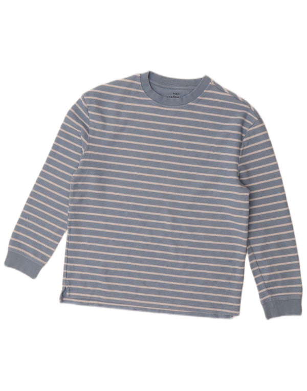 Хлопковый топ с длинными рукавами Marks & Spencer для мальчиков 11–12 лет, в синюю полоску