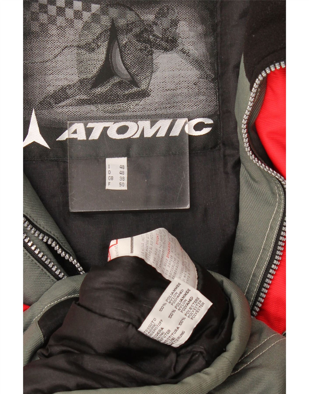 Мужские лыжи Atomic с графическим рисунком, комплект из 2 предметов, Великобритания 38, средний серый цвет с цветными блоками