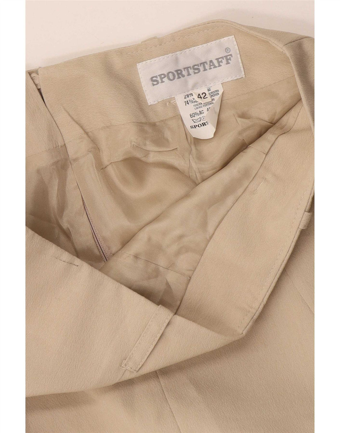 Женская мини-юбка Sport Staff IT 42 Medium W32 Бежевый вискоза