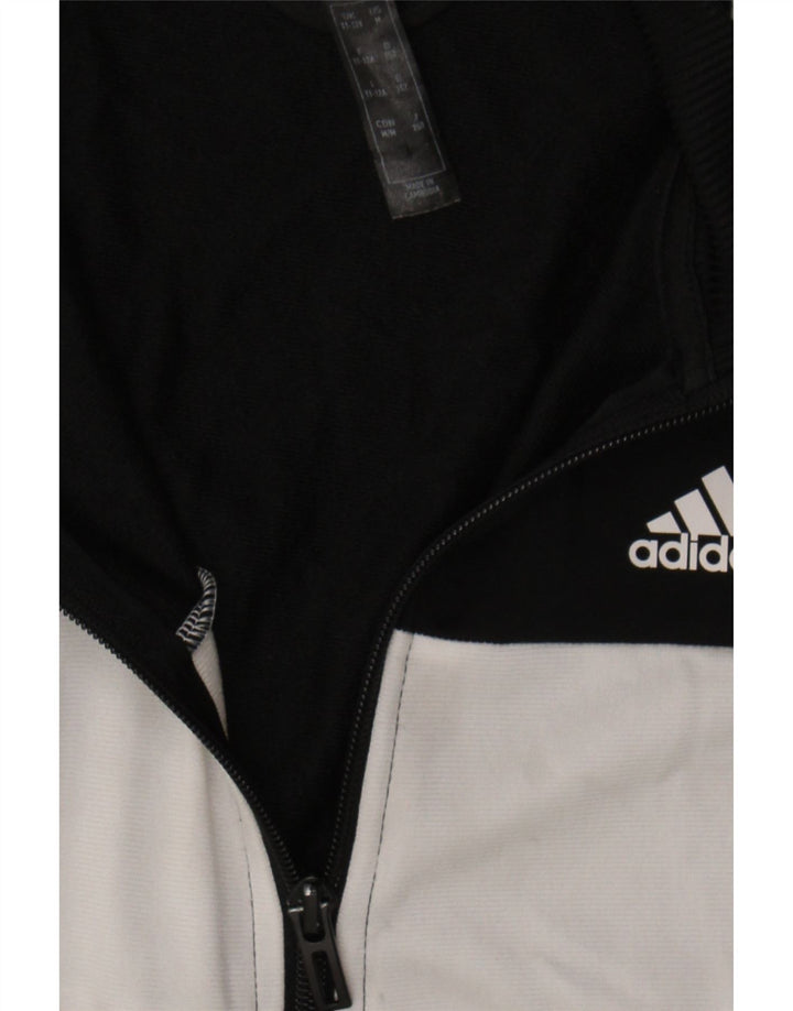 ADIDAS Boys Tracksuit Top Jacket 11-12 Years Black Colourblock Polyester Vintage Adidas and Second-Hand Adidas from Messina Hembry 