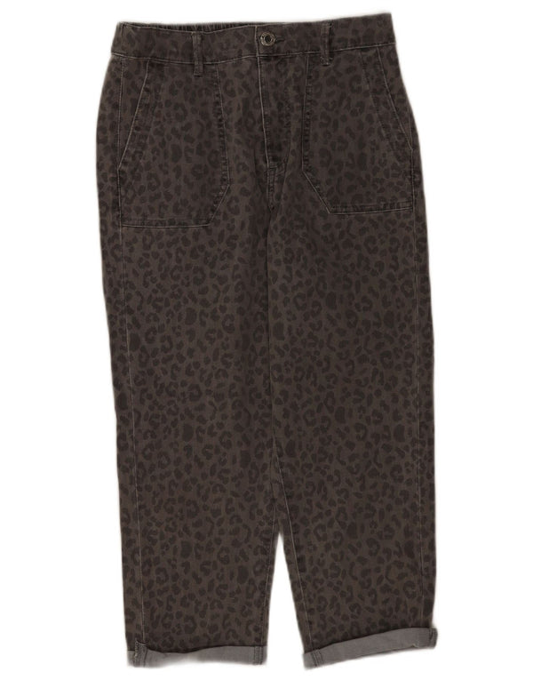 Женские укороченные джинсы Marks & Spencer UK 10, маленькие, W28 L21, серые с животным принтом