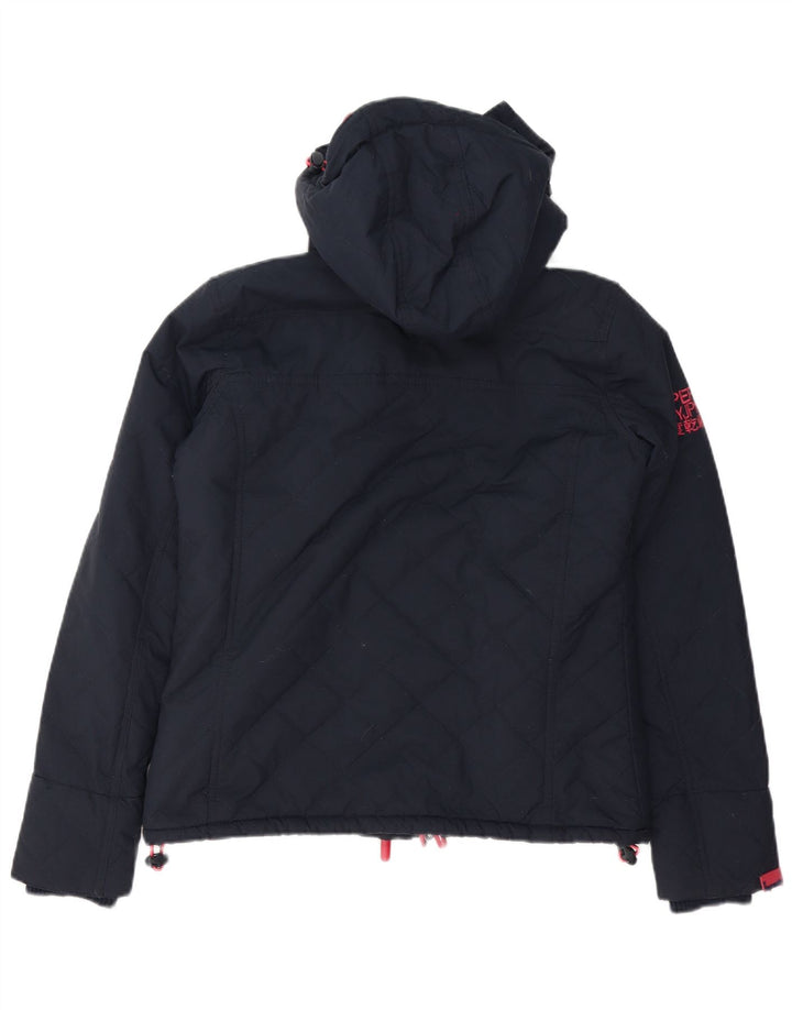 Женская ветровка с капюшоном Superdry UK 14, средний темно-синий