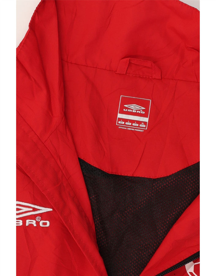 UMBRO Mens Tracksuit Top Jacket Large Red Colourblock Polyester Vintage Umbro and Second-Hand Umbro from Messina Hembry 