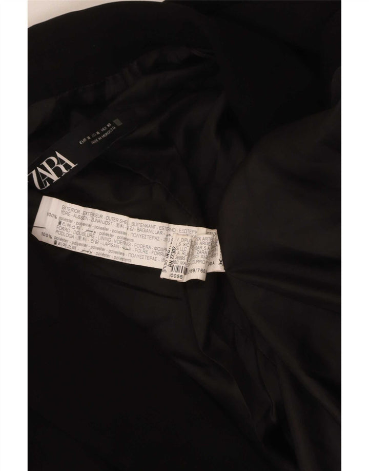 Zara Женский открытый пиджак с рукавами 3/4, Великобритания 18 XL, черный полиэстер