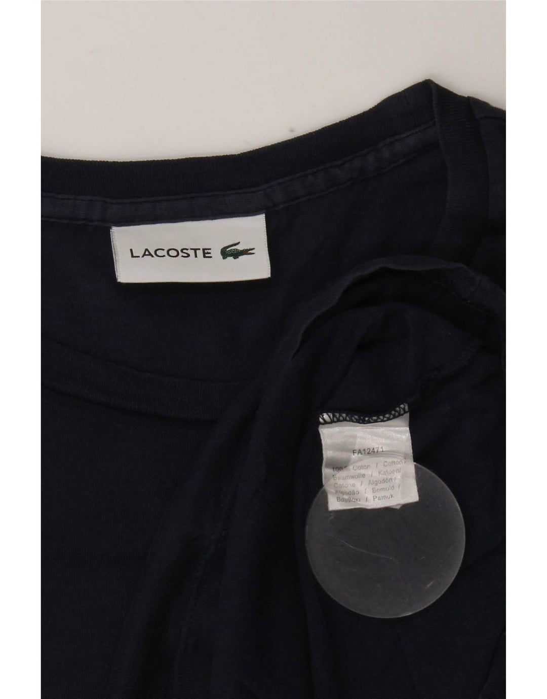 Lacoste Мужская футболка из хлопка темно-синего цвета среднего размера