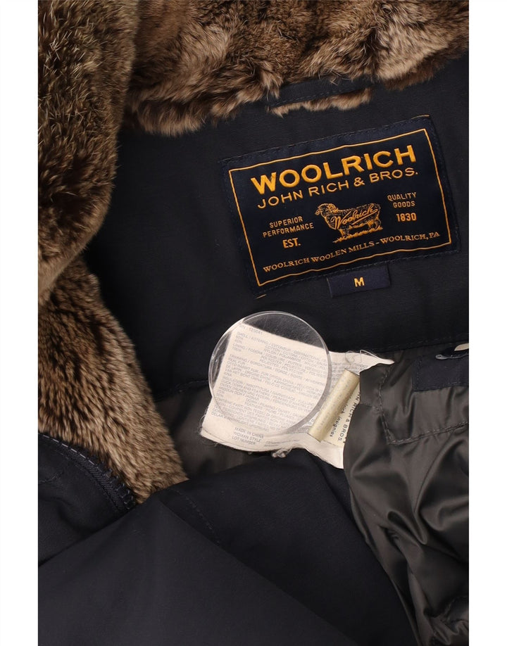 Мужское стеганое пальто с капюшоном Woolrich UK 38, средний темно-синий, хлопок