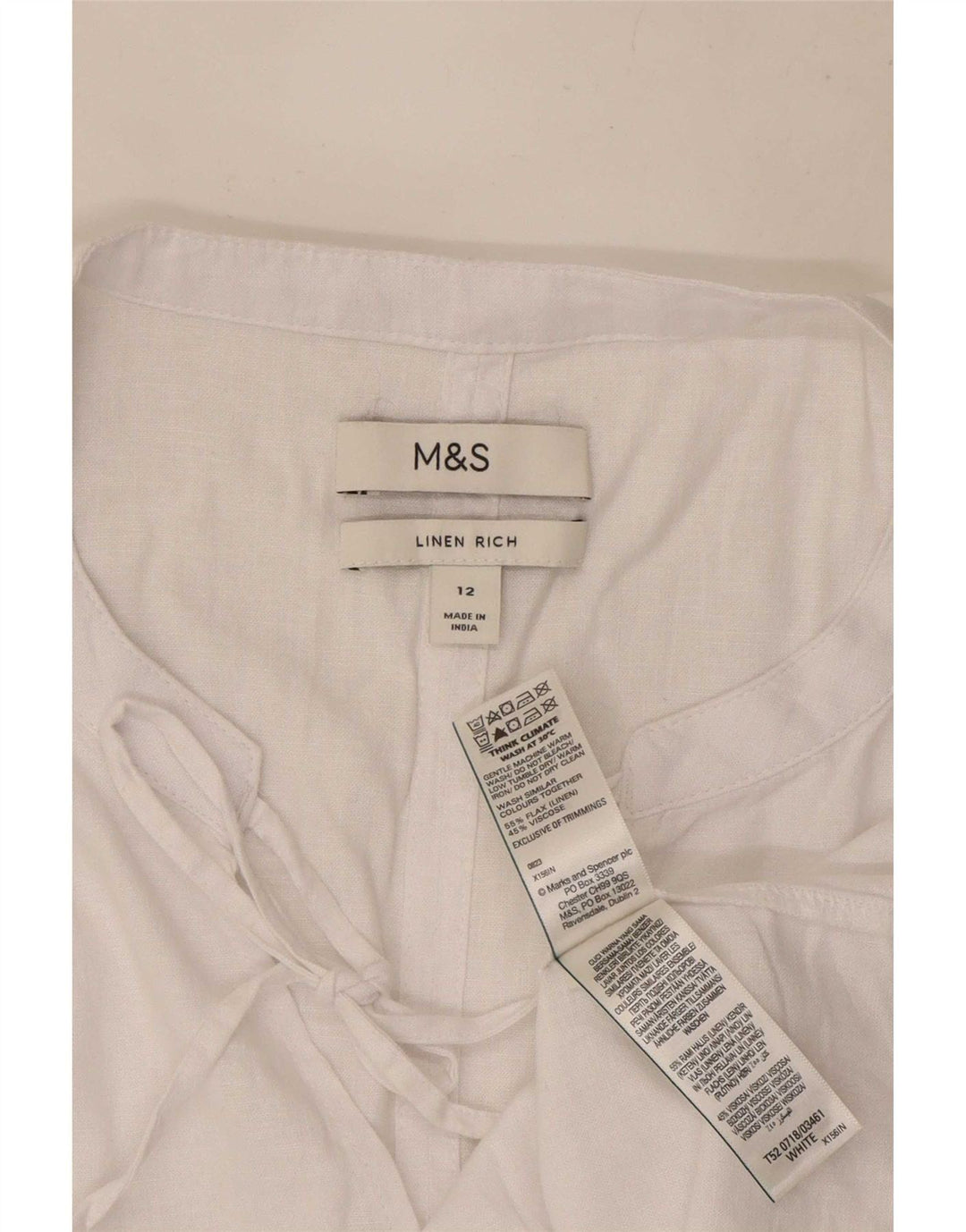 Женская блузка Marks & Spencer Top UK 12, средний белый лен