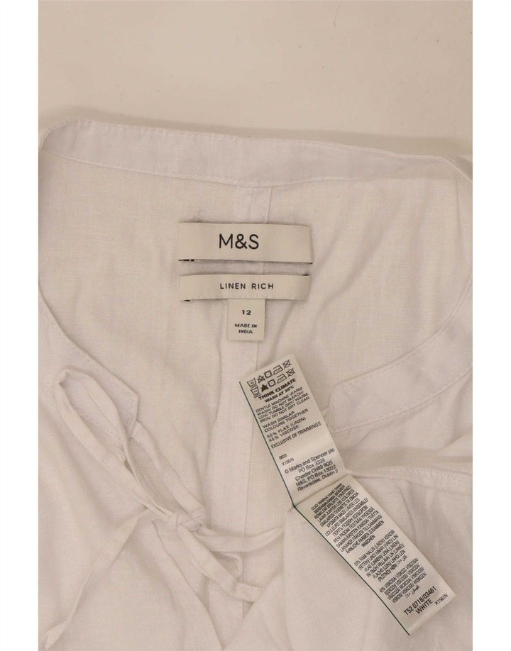 Женская блузка Marks & Spencer Top UK 12, средний белый лен