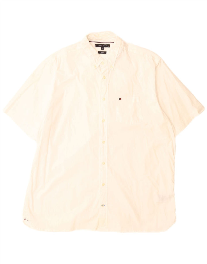 Мужская рубашка с коротким рукавом Tommy Hilfiger 2XL, белый хлопок