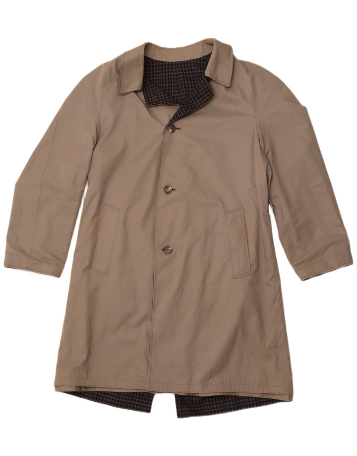 Мужской двусторонний тренч DIOLEN UK 40, большой серый полиэстер в клетку