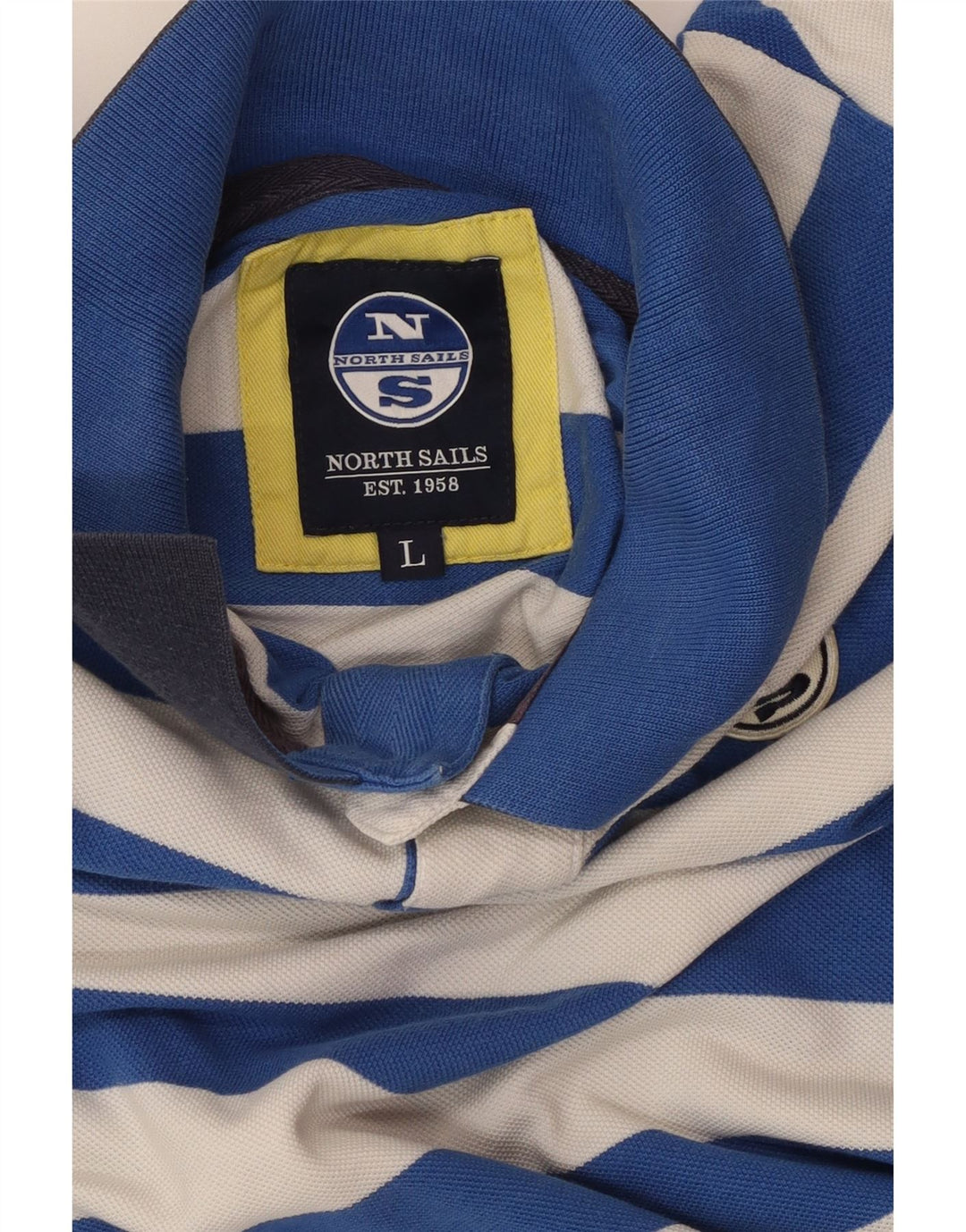 Мужская рубашка-поло для регби NORTH SAILS, хлопок, большая синяя полоска