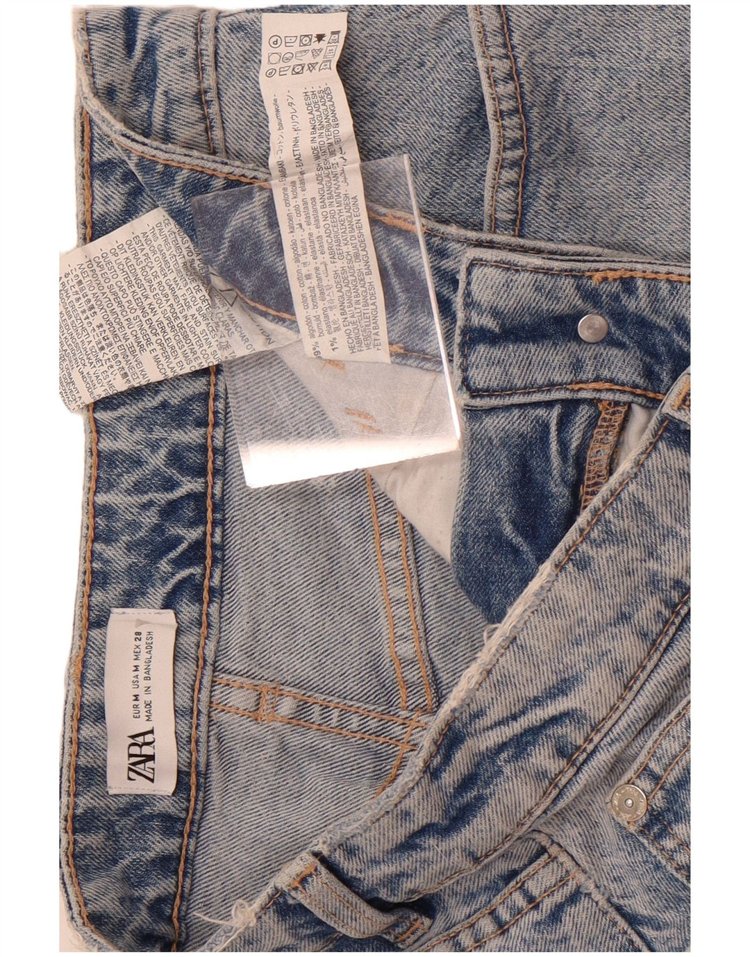 Женская джинсовая юбка Zara Medium W28, синяя, хлопок