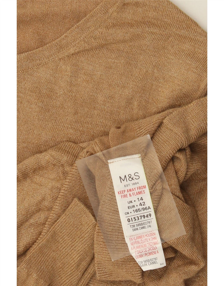 Женский кардиган Marks & Spencer UK 14, большой, бежевый, вискоза