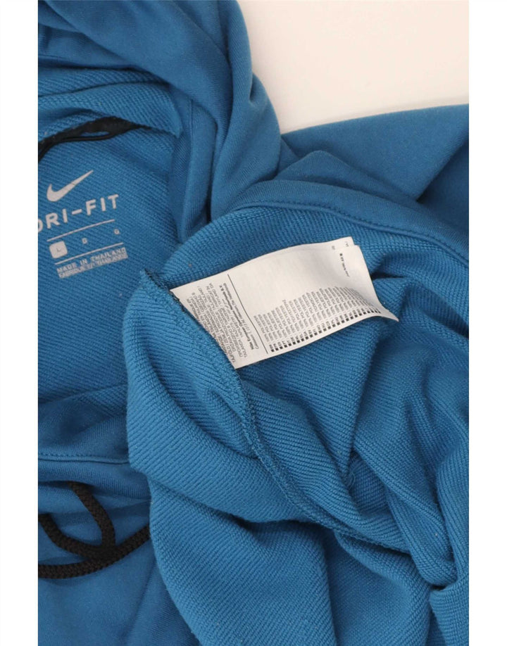 Мужская толстовка с короткими рукавами Nike Dri Fit, большой синий полиэстер