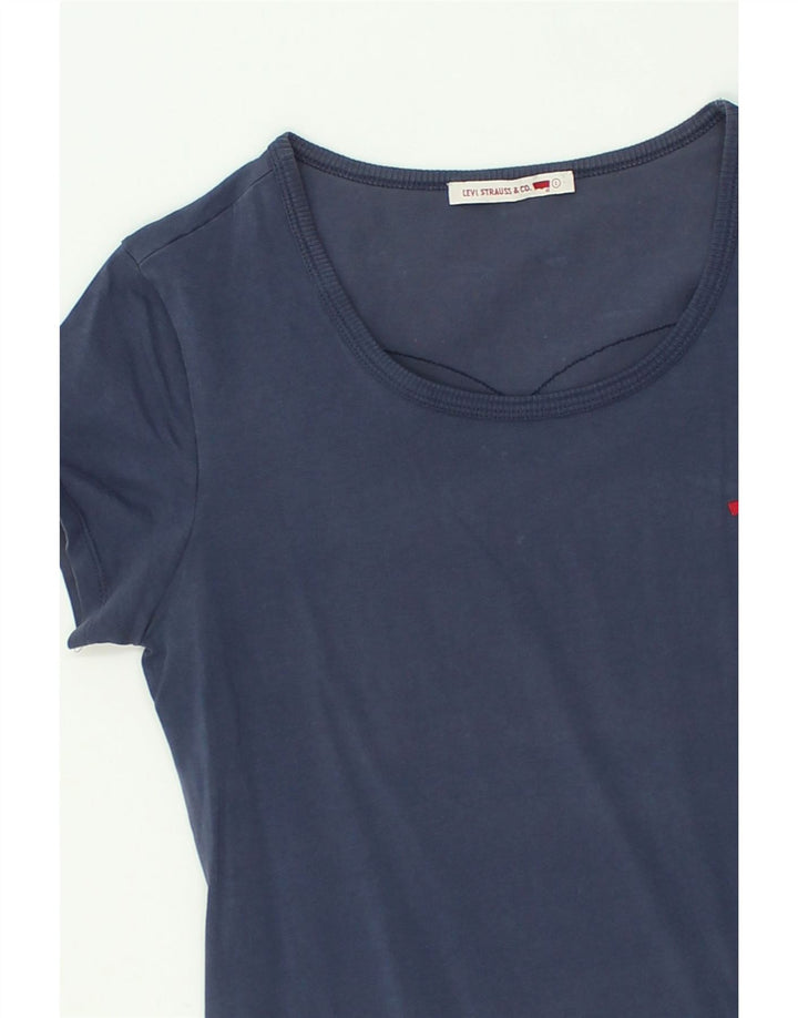 LEVI'S Womens T-Shirt Top UK 14 Large Navy Blue | Vintage Levi's | Thrift | Second-Hand Levi's | Used Clothing | Messina Hembry 