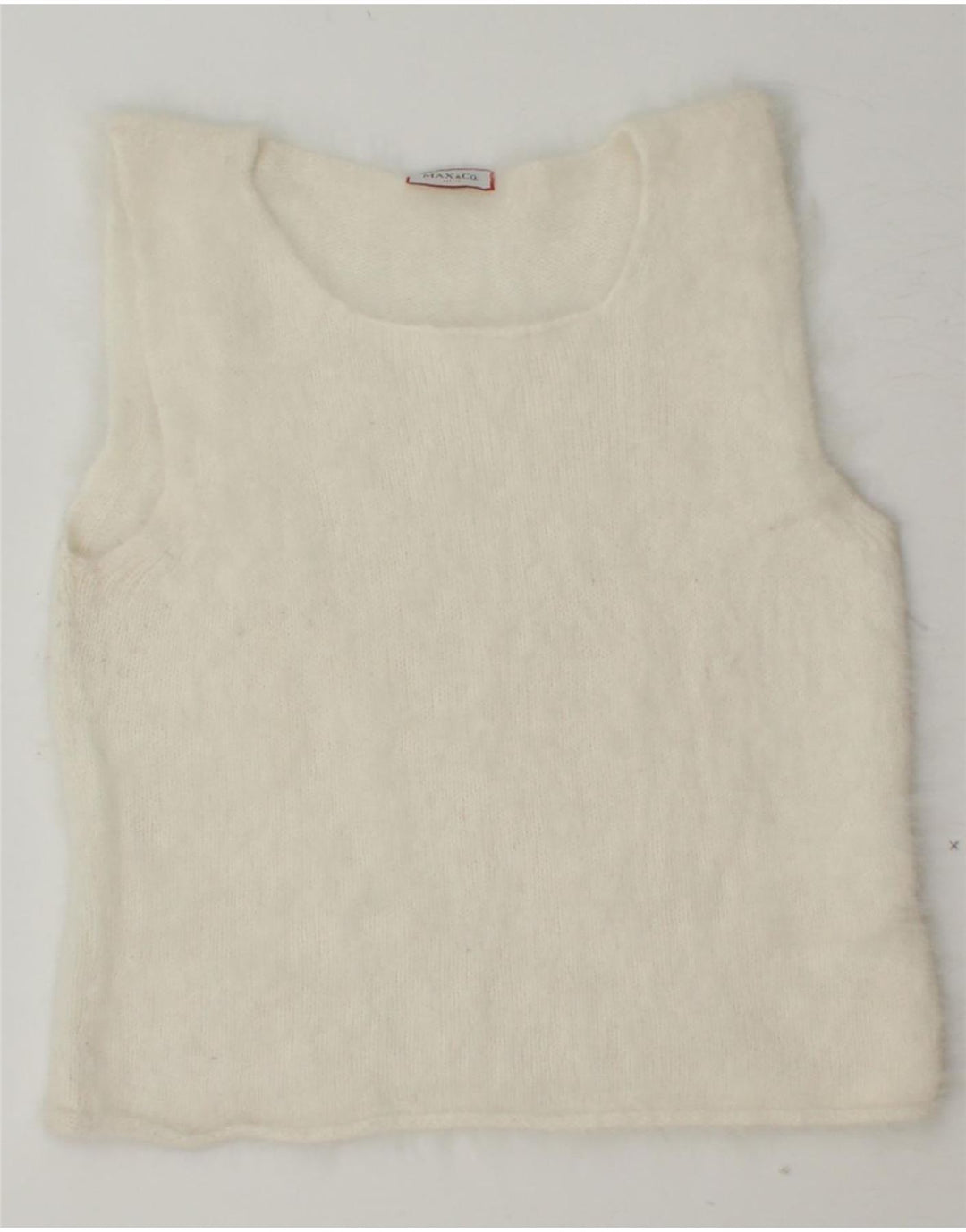 MAX & CO. Womens Crop Vest Tank Top UK 14 Medium White Polyamide Vintage Max & Co. and Second-Hand Max & Co. from Messina Hembry 
