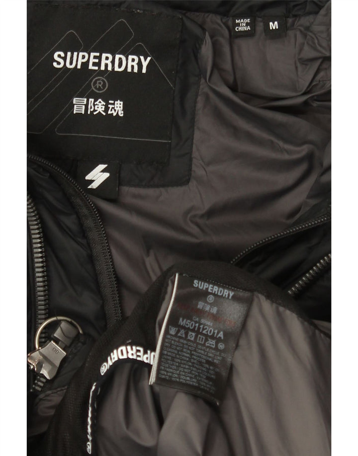 Мужская утепленная куртка с капюшоном Superdry UK 38, средний черный нейлон