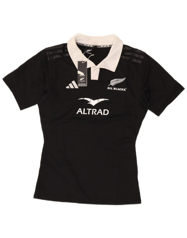 Женская рубашка-поло для регби с графикой Adidas New Zealand UK 18 XL, черный полиэстер