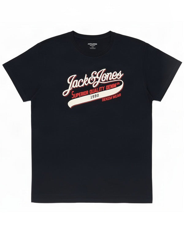 Мужская футболка с рисунком Jack & Jones Топ 2XL Темно-синий хлопок