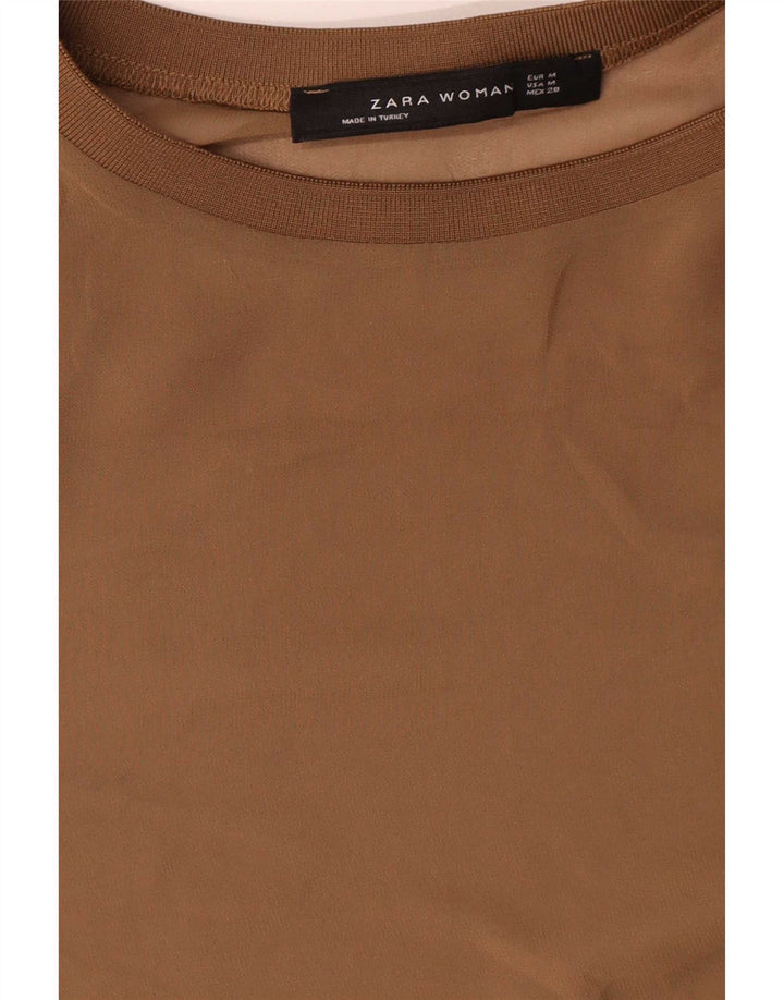 Женское платье макси Zara UK 14, средний бежевый