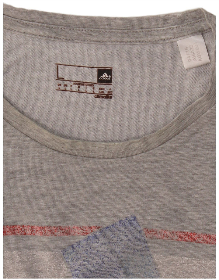 Мужская футболка ADIDAS Climalite с рисунком, большая, серая