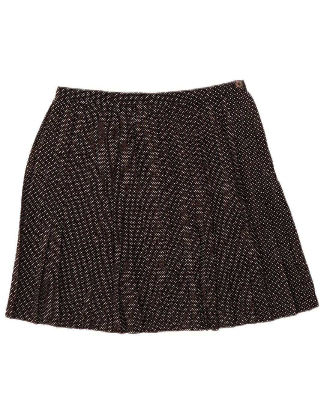 BENETTON Womens Pleated A-Line Skirt IT 44 Medium W28  Black Spotted
