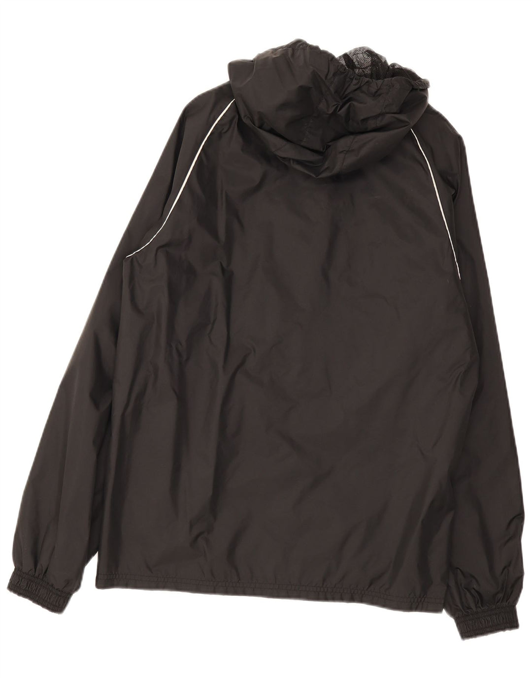 Adidas Mens Hooded Rain Jacket UK 36 Small Black Nylon