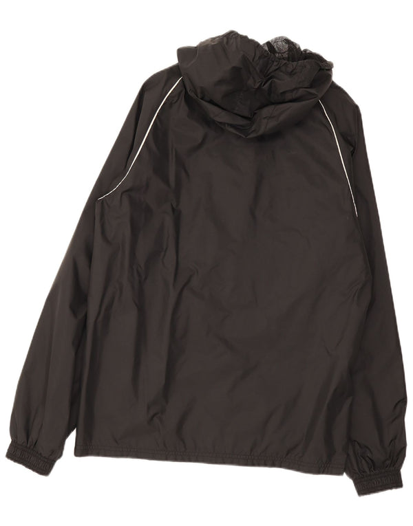 Adidas Mens Hooded Rain Jacket UK 36 Small Black Nylon